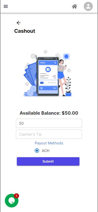 Cashout amount