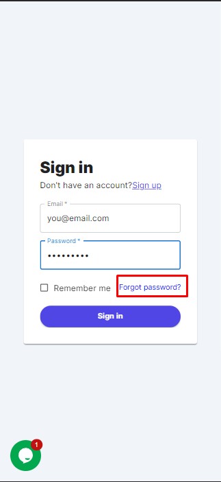 Forgot password